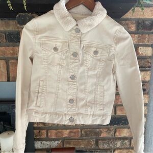 Mudd Off-White Denim Jacket with Sherpa Collar